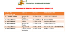 [ARBITRAGE] Programme des sessions de formation du mois de mars 2018.